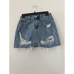 PacSun Low Rise Distressed Denim Mini Skirt sz 26
